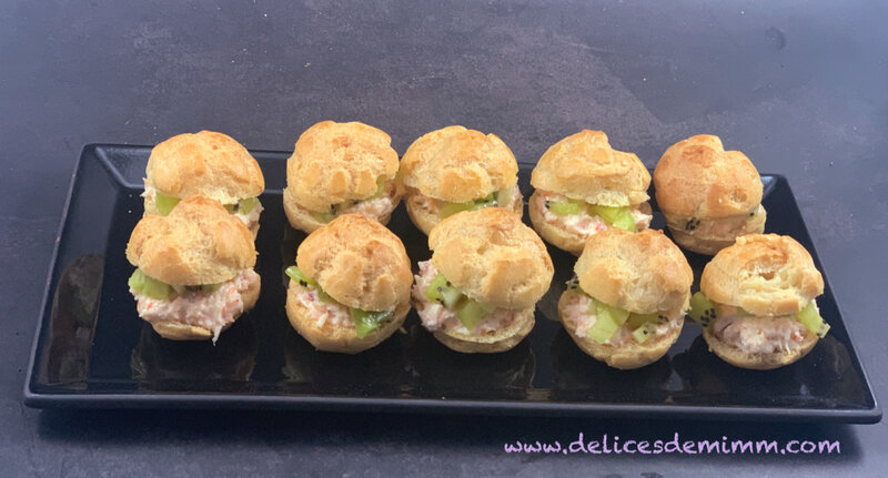 Petits choux au crabe-kiwi pour l’apéro 3