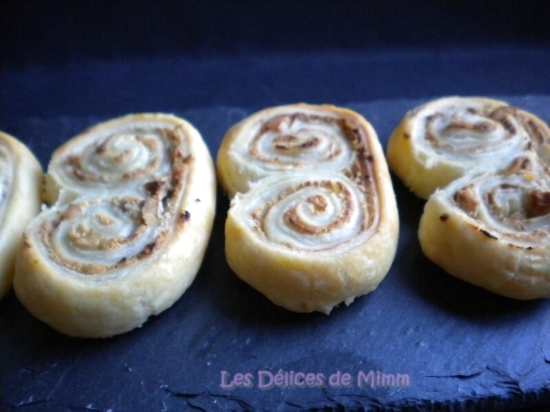 Palmiers feuilletés au fromage de chèvre, miel et noix 3