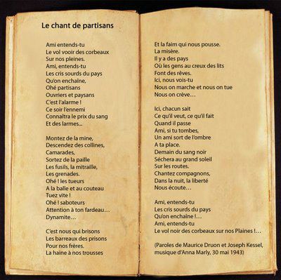 Le Chant des Partisans: une oeuvre poétique - Courelle 3