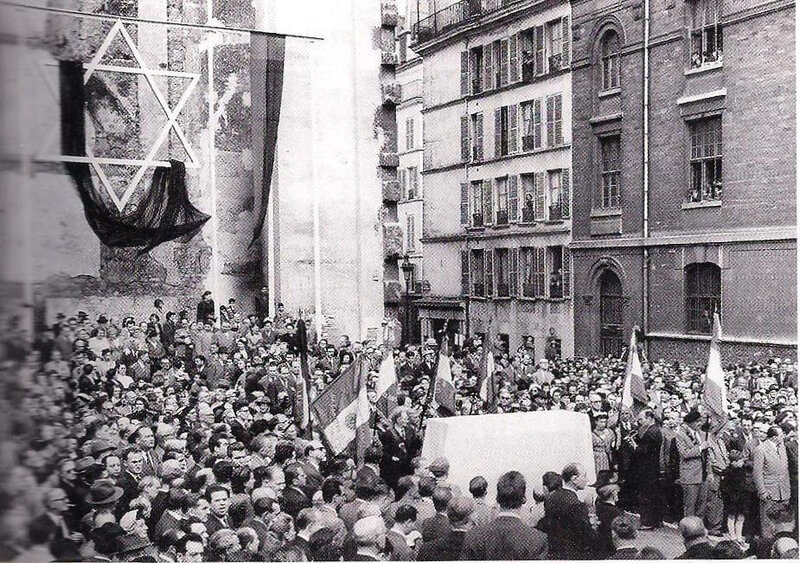 photo mémoire juive - pose première pierre mémorial martyr juif inconnu