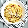 Spaghetti aux artichauts et tomates confites