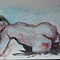 tableau dessin peinture de nus feminin