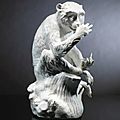 An important and rare meissen white figure of a monkey, circa 1732