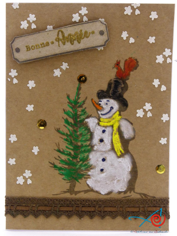 Carte au bonhomme de neige - Snowman card