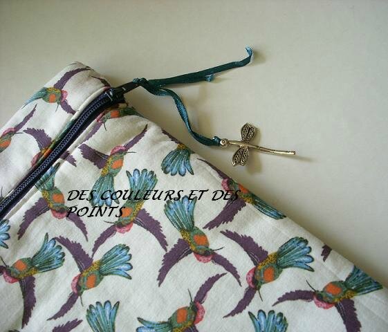 cartable aux colibris détail fermeture BIS