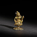A miniature gilt-bronze figure of a bodhisattva, tang dynasty (618-907)
