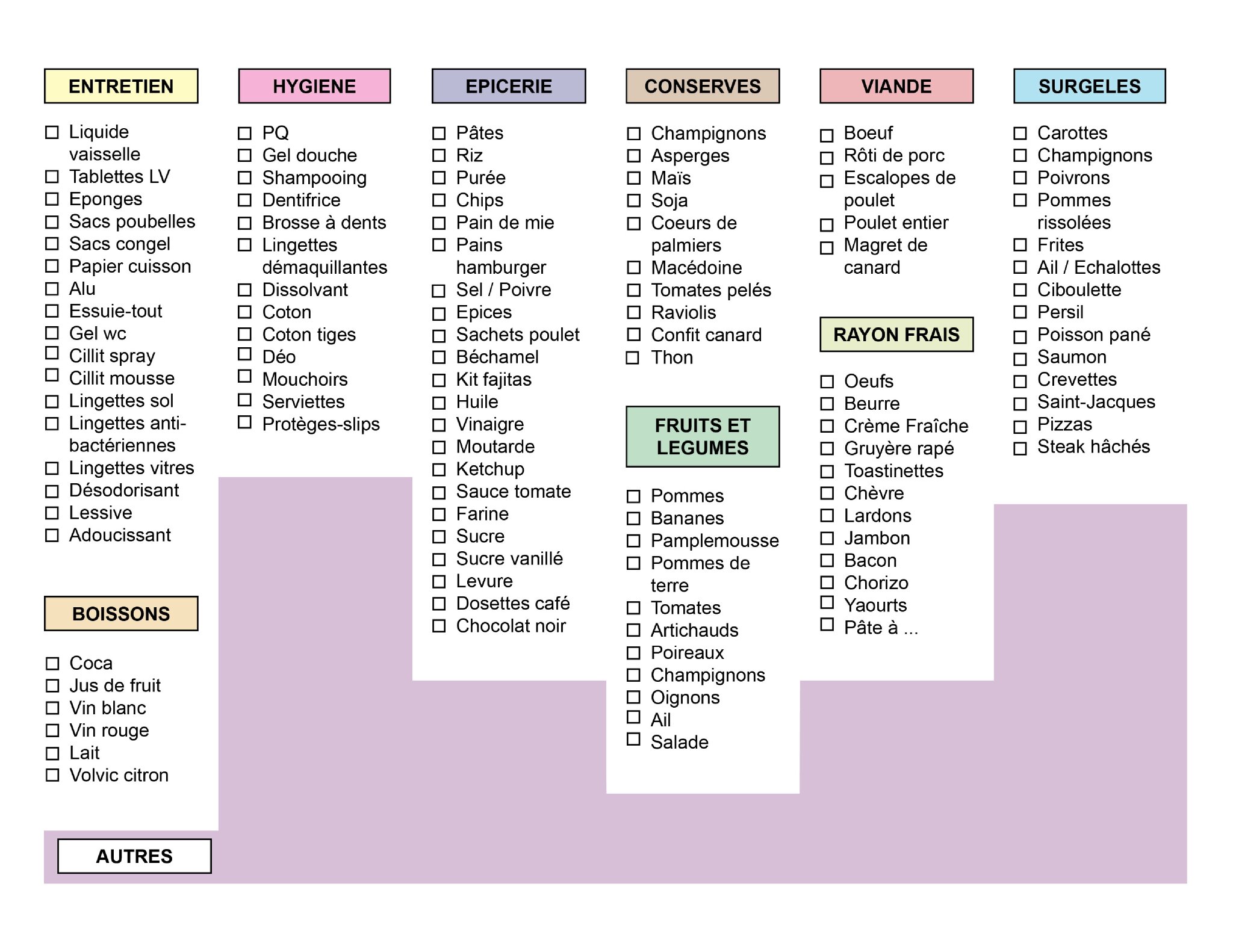 Printable ma liste  de courses  Little Red