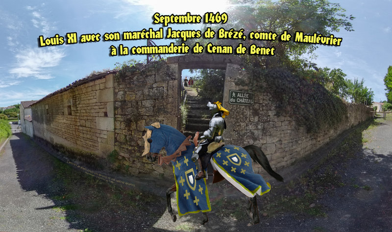 Septembre 1469 Louis XI avec son maréchal Jacques de Brézé, comte de Maulévrier à la commanderie de Cenan de Benet