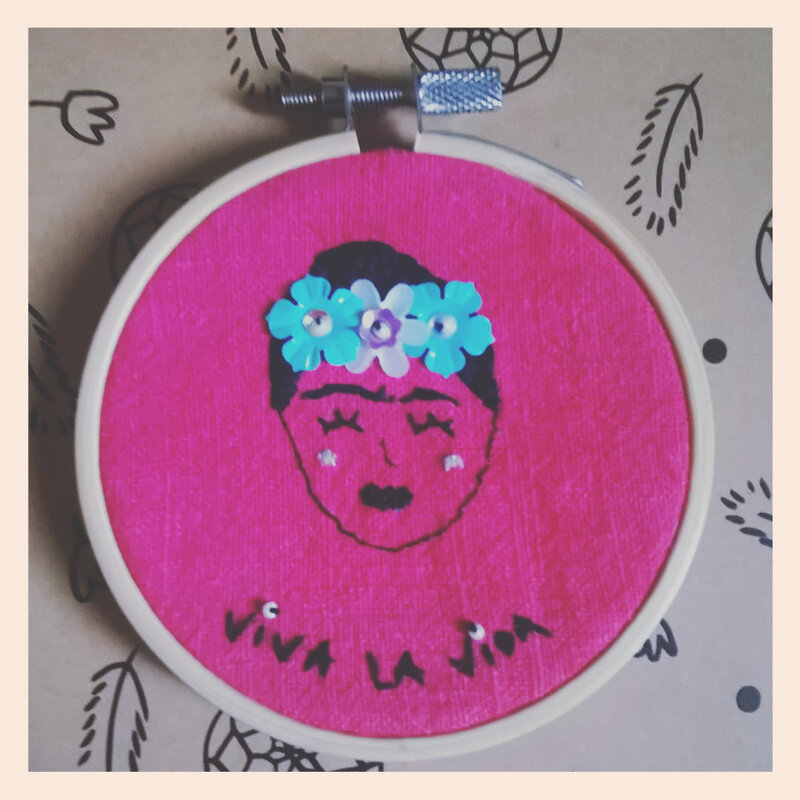 DIY Broderie : Frida Kahlo "Viva La Vida"