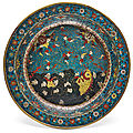 A cloisonné enamel 'carp' basin, ming dynasty, wanli period (1573-1619)