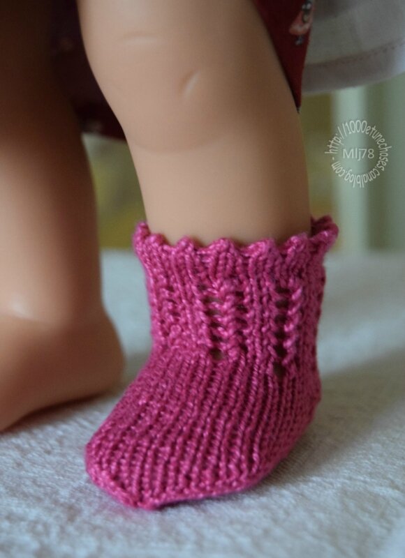 chaussettes 7 cm pour poupée ancienne 
