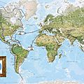 Expédition tour des deux amériques solidaire en voilier - carte de l'itinéraire - course of t2a expedition