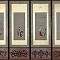 Miyagawa choshun. nikuhitsu ukiyo-e: figures. japan, edo period, 18th century.