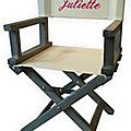 Fauteuil metteur en scène ou fauteuil d'acteur brodé commander : par tél ou mail ou à la boutique les rêves de marie