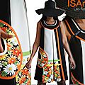 Imprimé fleurs ... on célèbre le printemps 2014 ! robe trapèze sixties bicolore graphique noir/ blanc & orange !