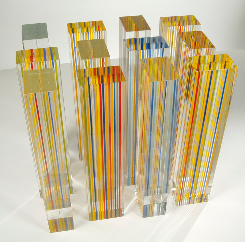 Jean-Yves Staffe - installation 'Hommage aux Hopis 04' (élément en verre de 45 x 10 x 7 cm)