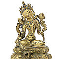 A gilt copper-alloy figure of syamatara, tibet, 14th-15th century