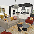 Projet client - une pièce à vivre aux couleurs automnales