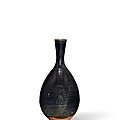 A black-glazed bottle vase, song dynasty (960-1279)