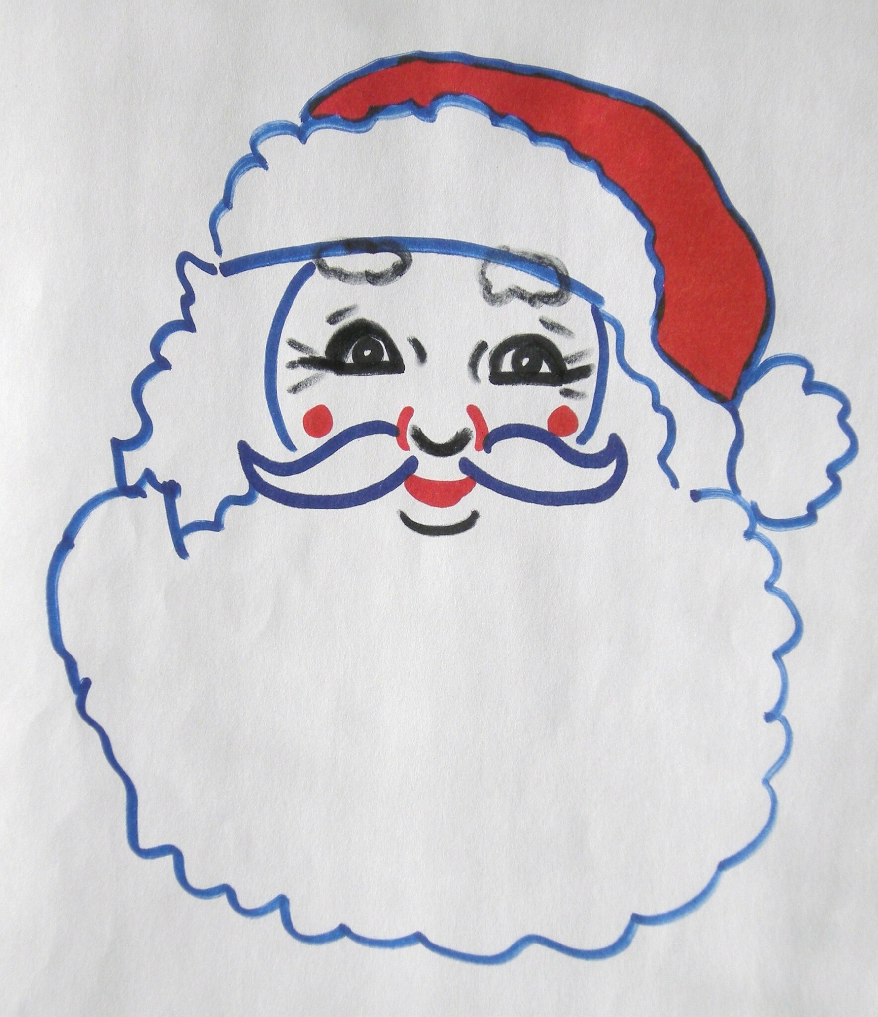 Comment Dessiner Une Tete De Pere Noel Portrait du Père Noël simplifié - Domi Dessins et Peintures