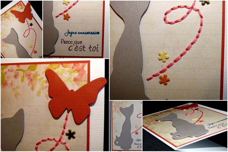 Carte D Anniversaire Feminine Avec Chat Et Papillon Qui S Envole L2mg La Boutique